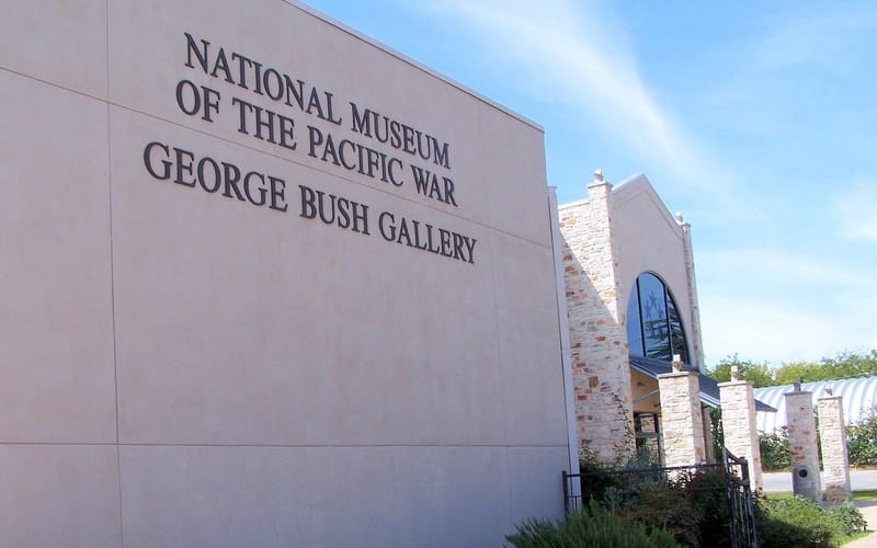 The historic entrance to the National Museum of the Pacific War in Fredericksburg, Texas