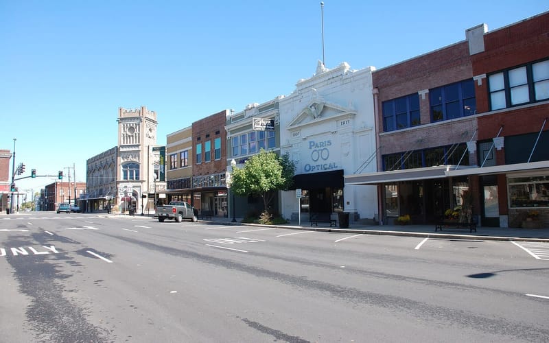 Main Street at The Plaza in downtown Paris, Texas