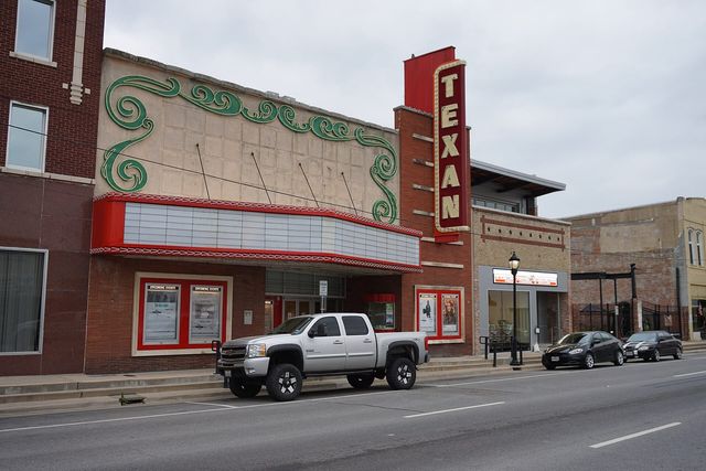 The Texan Theater in downtown Greenville, Texas