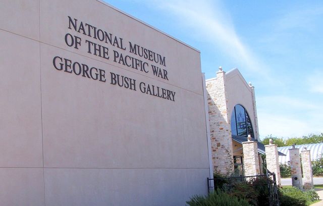 The historic entrance to the National Museum of the Pacific War in Fredericksburg, Texas