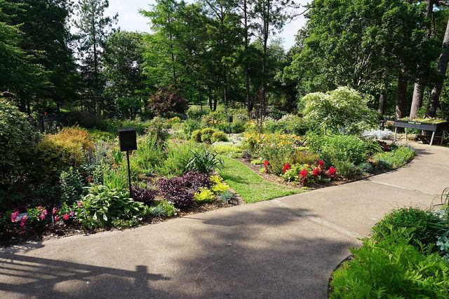Flower beds at the Tyler Rose Garden Center in Tyler, Texas